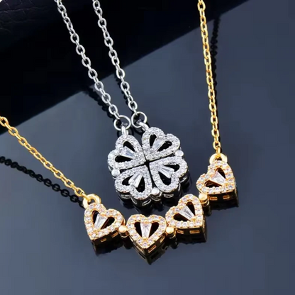 Daughter's 4-Leaf Clover Lucky Charm Necklace with Forever Rose Gift Box