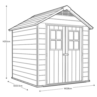 Keter Newton 7ft 6" x 7ft 4" (2.3 x 2.2m) Shed