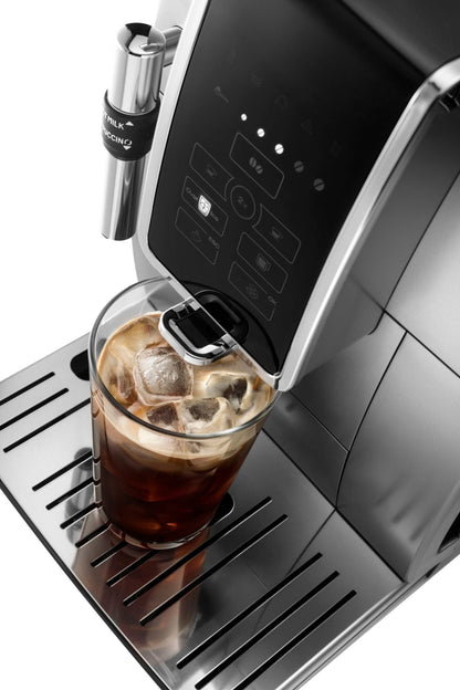 De’Longhi – Dinamica TrueBrew Over Ice Fully Automatic Coffee and Espresso Machine- Chrome and Black
