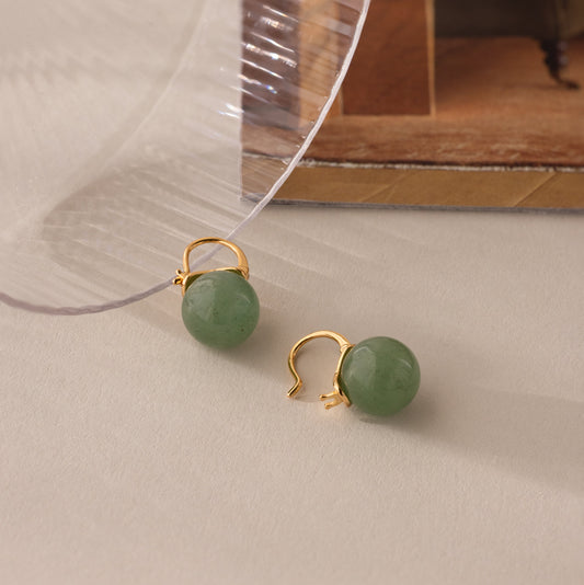 Jade Dome Drop Earrings