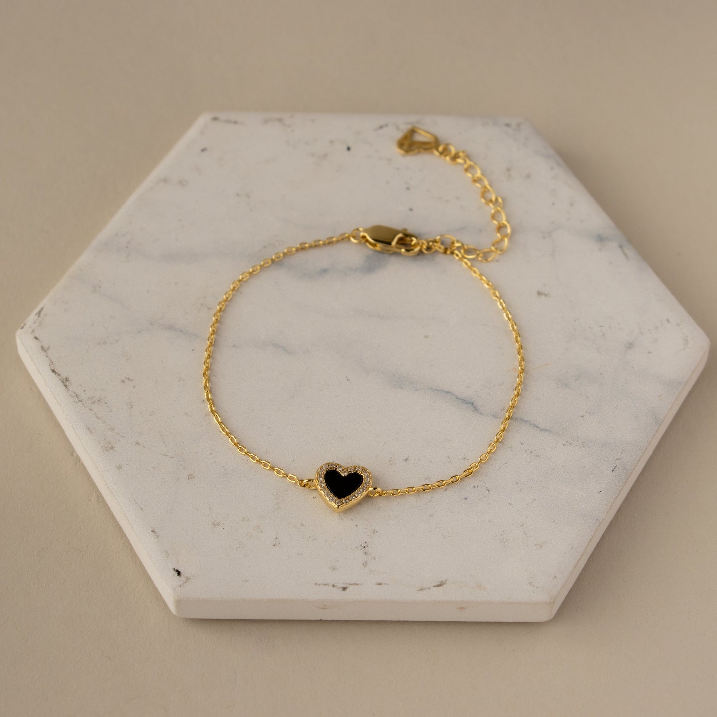 Black Pave Heart Bracelet