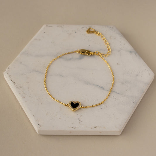 Black Pave Heart Bracelet