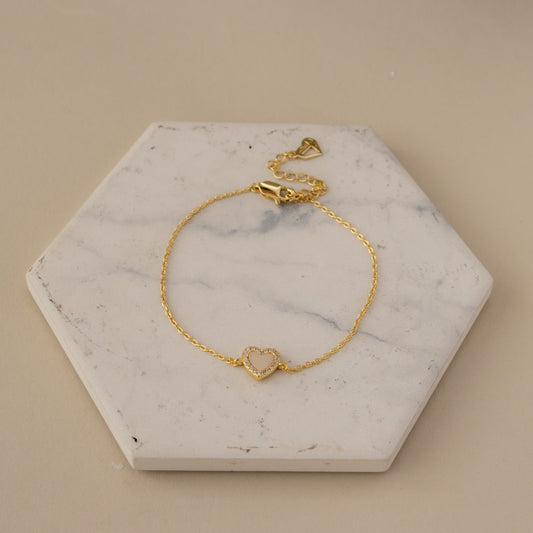 Pink Pave Heart Bracelet