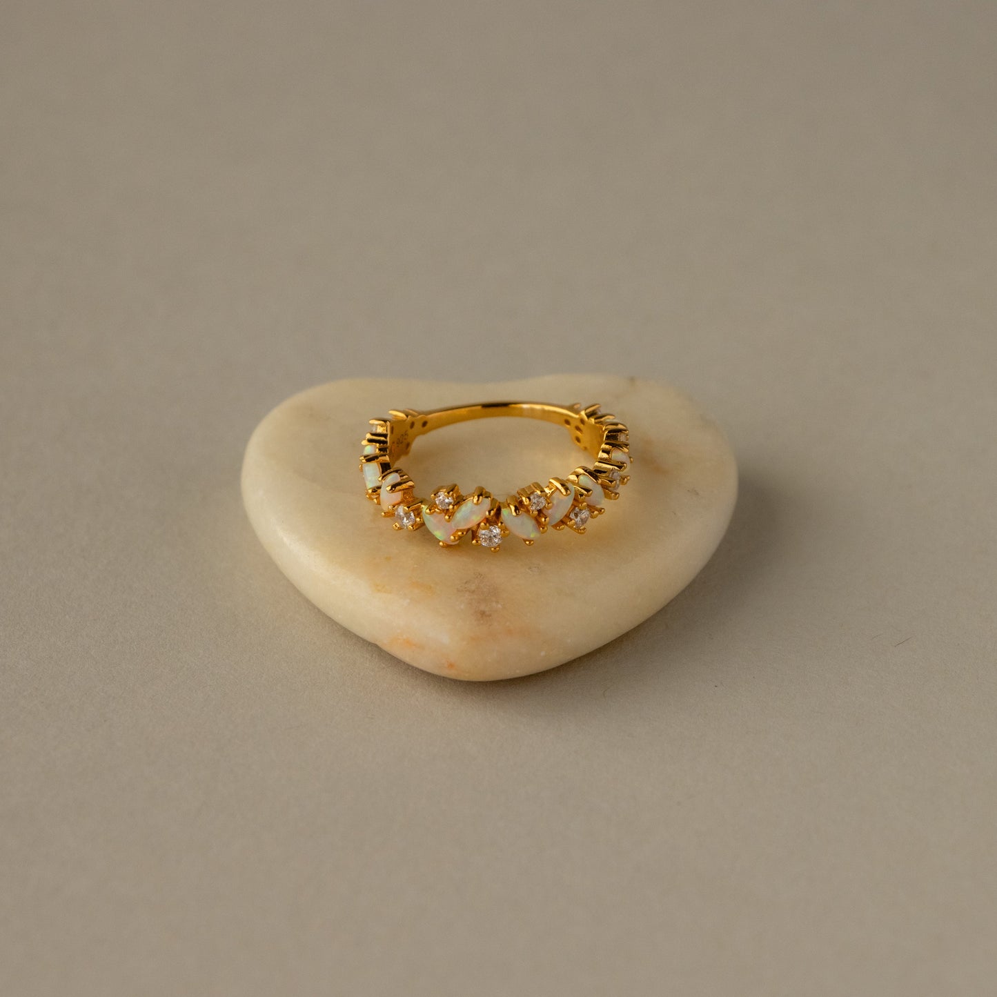 Diamond Marquise Opal Cluster Ring