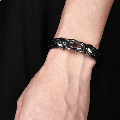 Son’s Bracelet Gift – Custom Braided Leather with Engraved Name
