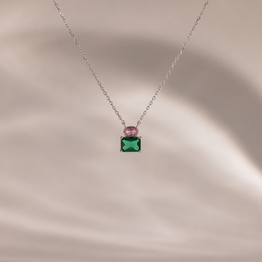 Emerald Bloom Necklace in Sterling Silver