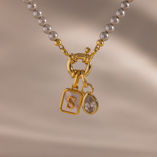 Smoky Pearl Clasp Necklace