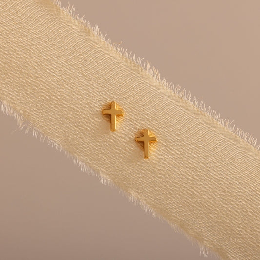 Dainty Cross Studs