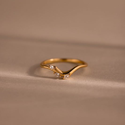 Marquise Diamond Curve Ring