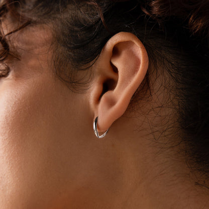 Geometric Leaf Hoop Earrings