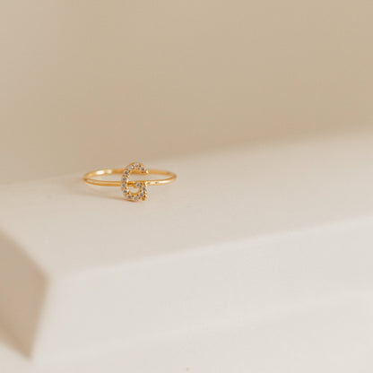 Pave Initial Ring