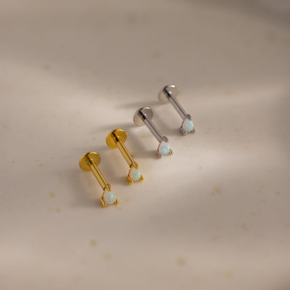 Opal Teardrop Flatback Studs