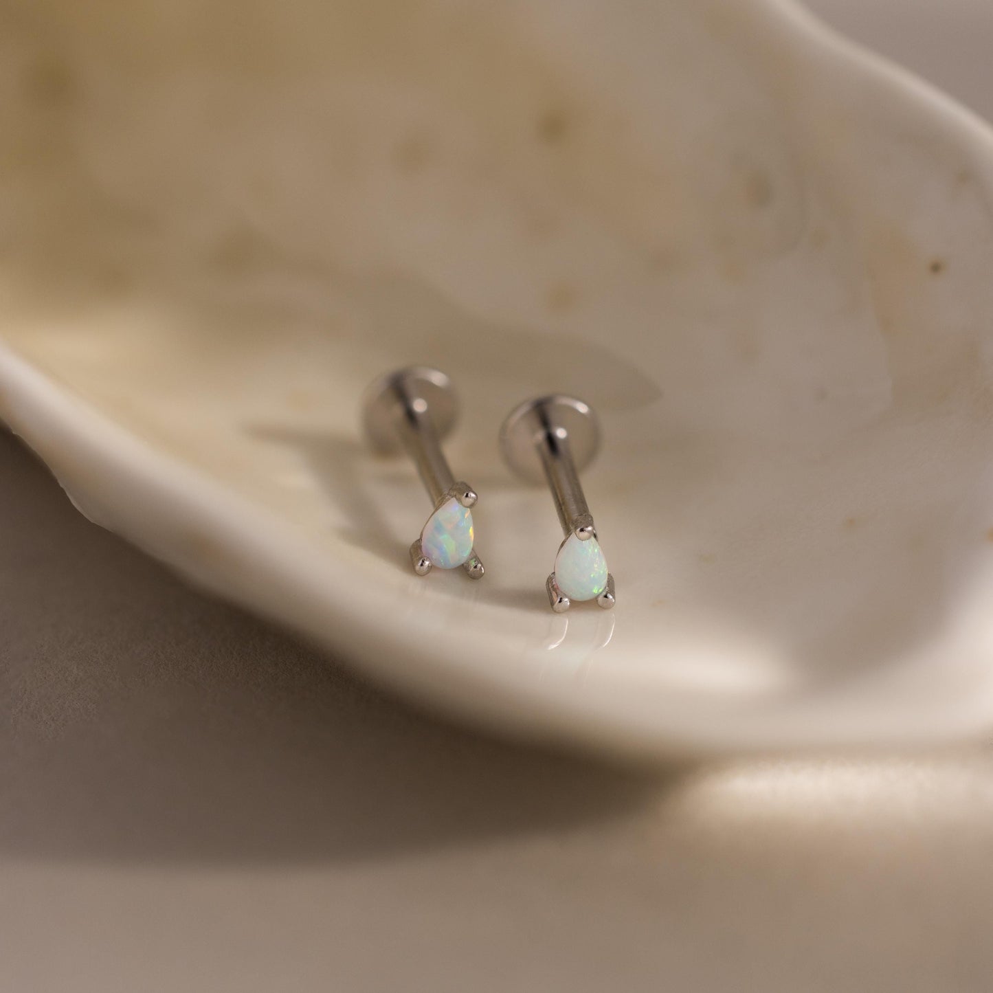 Opal Teardrop Flatback Studs
