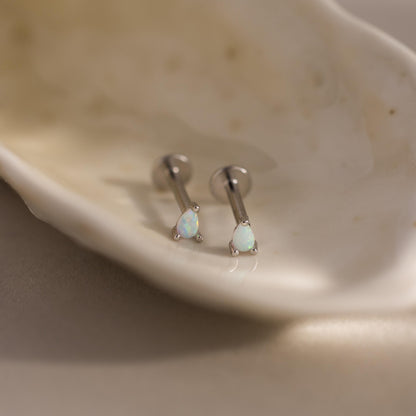 Opal Teardrop Flatback Studs