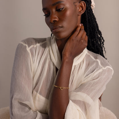 Heart Carabiner Paperclip Bracelet