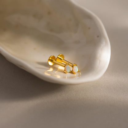Opal Teardrop Flatback Studs
