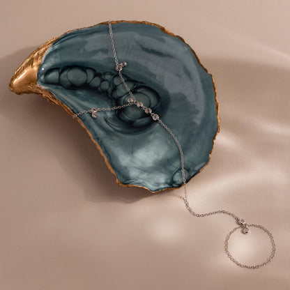 Diamond Cluster Hand Chain Bracelet