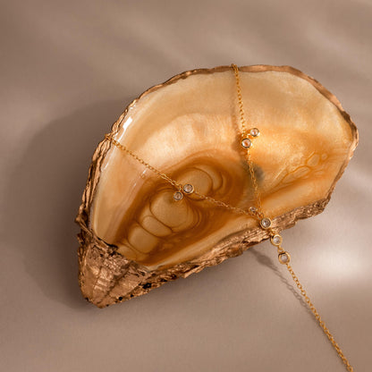 Diamond Cluster Hand Chain Bracelet