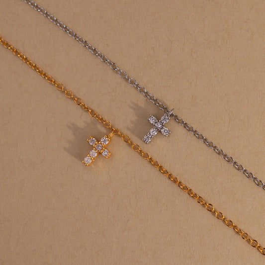 Dainty Cross Charm Bracelet