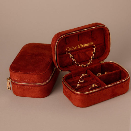 Cherry Red Velvet Jewelry Case