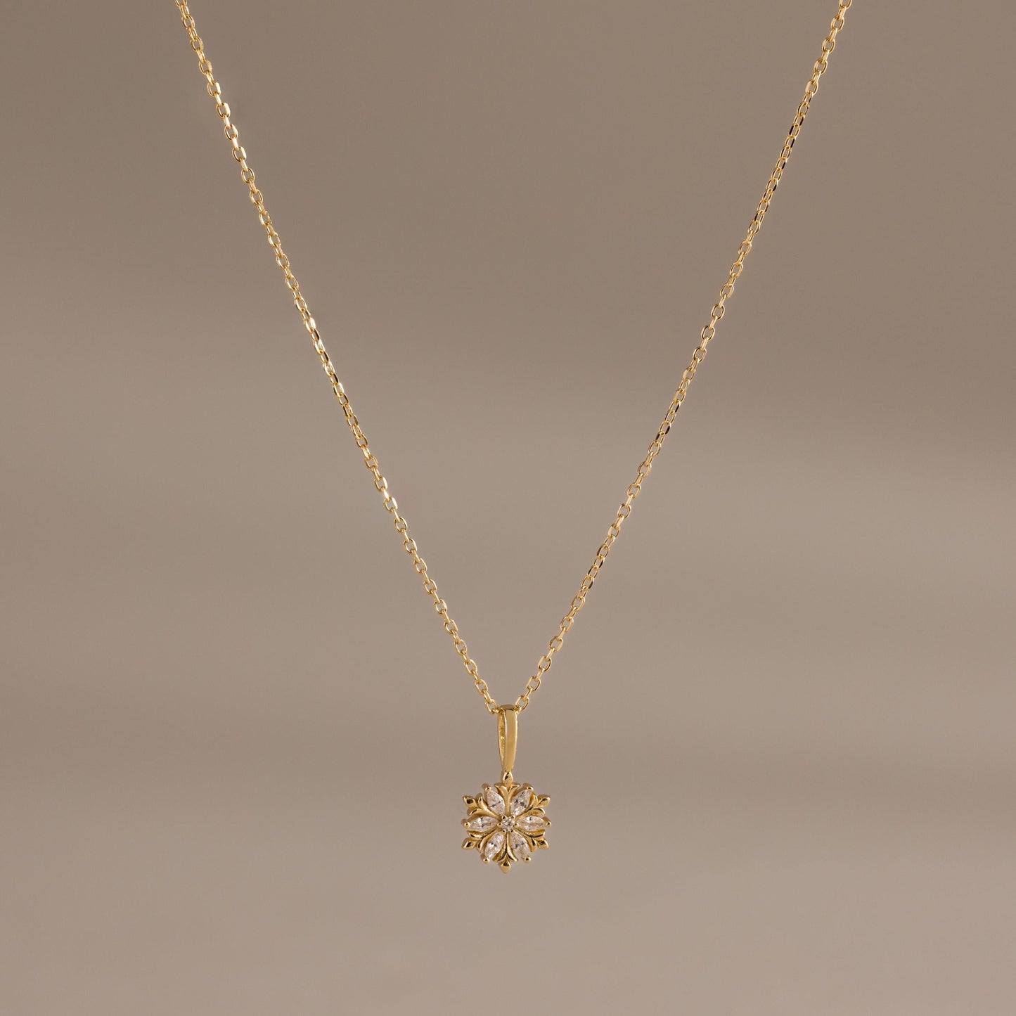 Diamond Poinsettia Necklace