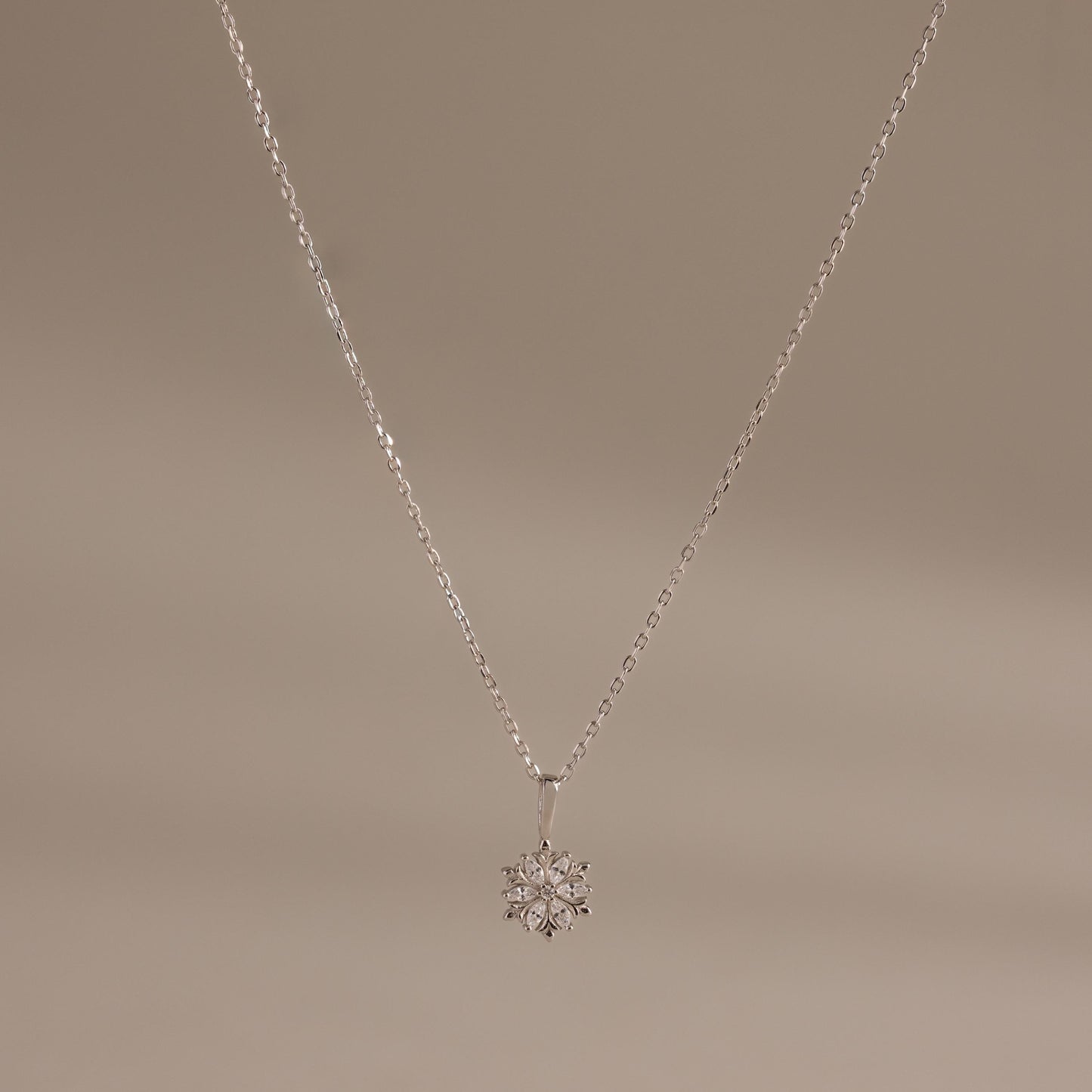 Diamond Poinsettia Necklace