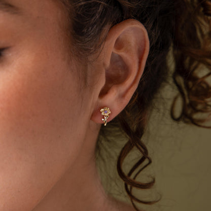 Birth Flower Stud Earrings