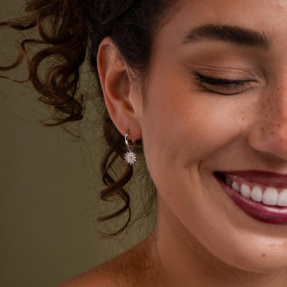 Diamond Poinsettia Hoops