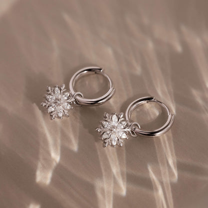 Diamond Poinsettia Hoops