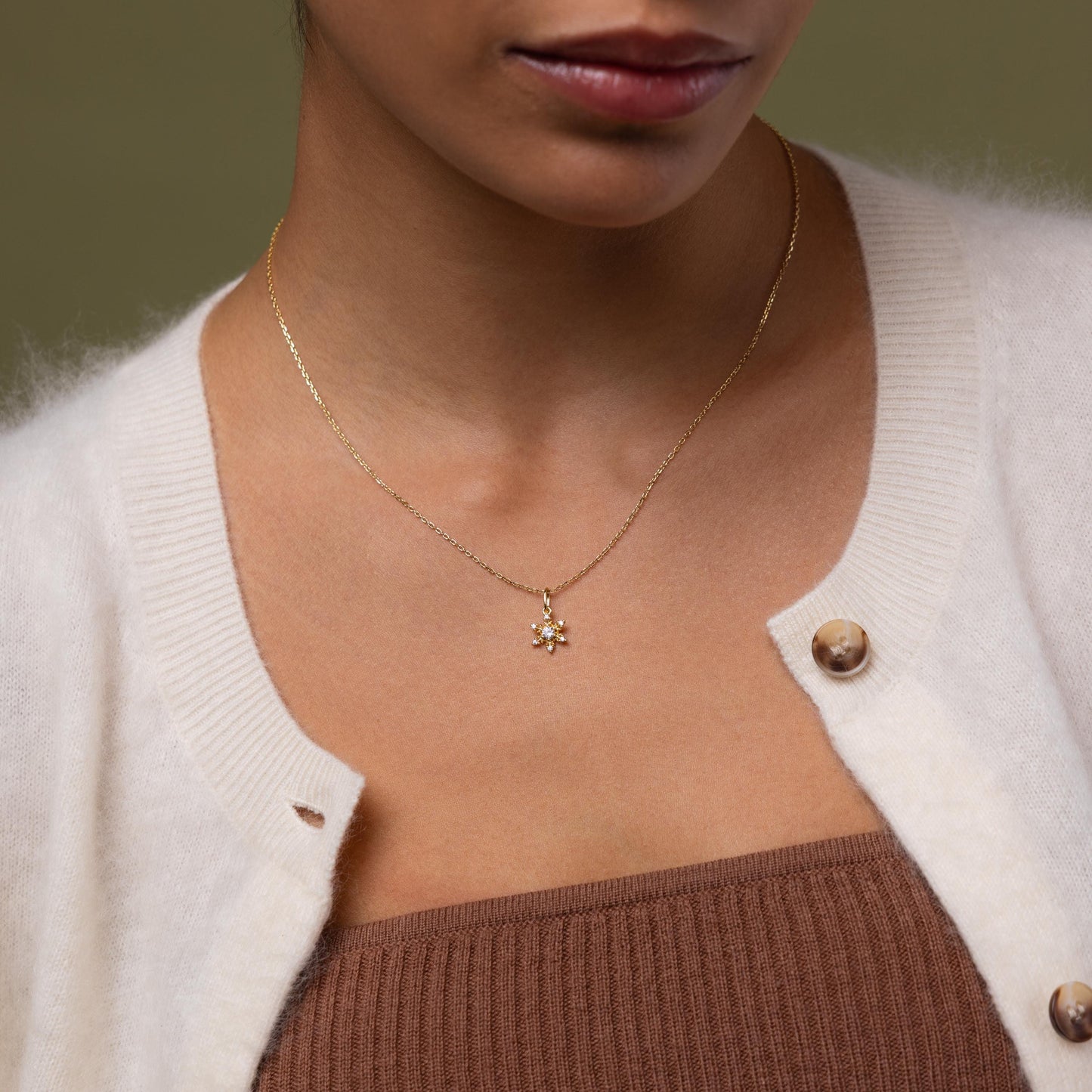 Diamond Snowflake Necklace