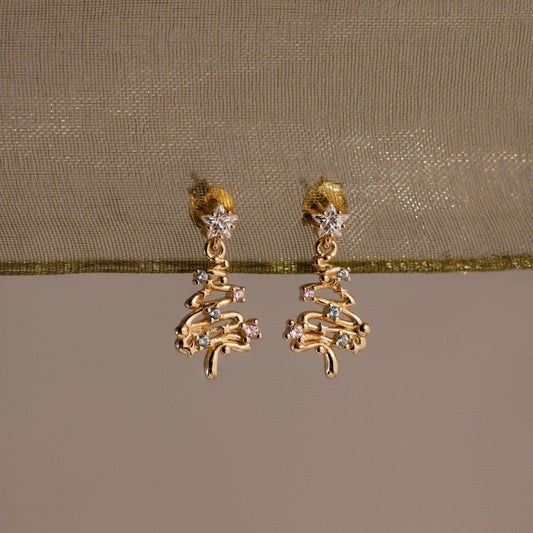 Holiday Diamond Tree Studs