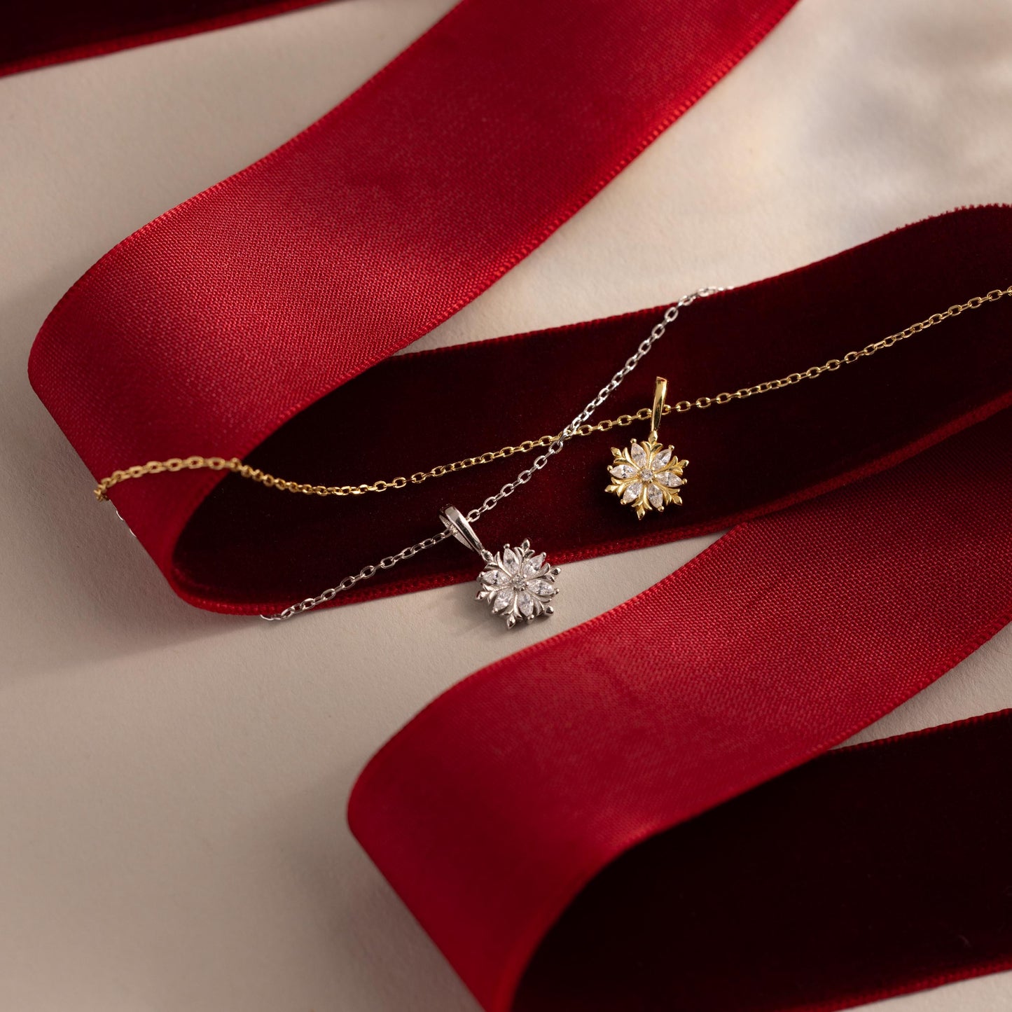 Diamond Poinsettia Necklace