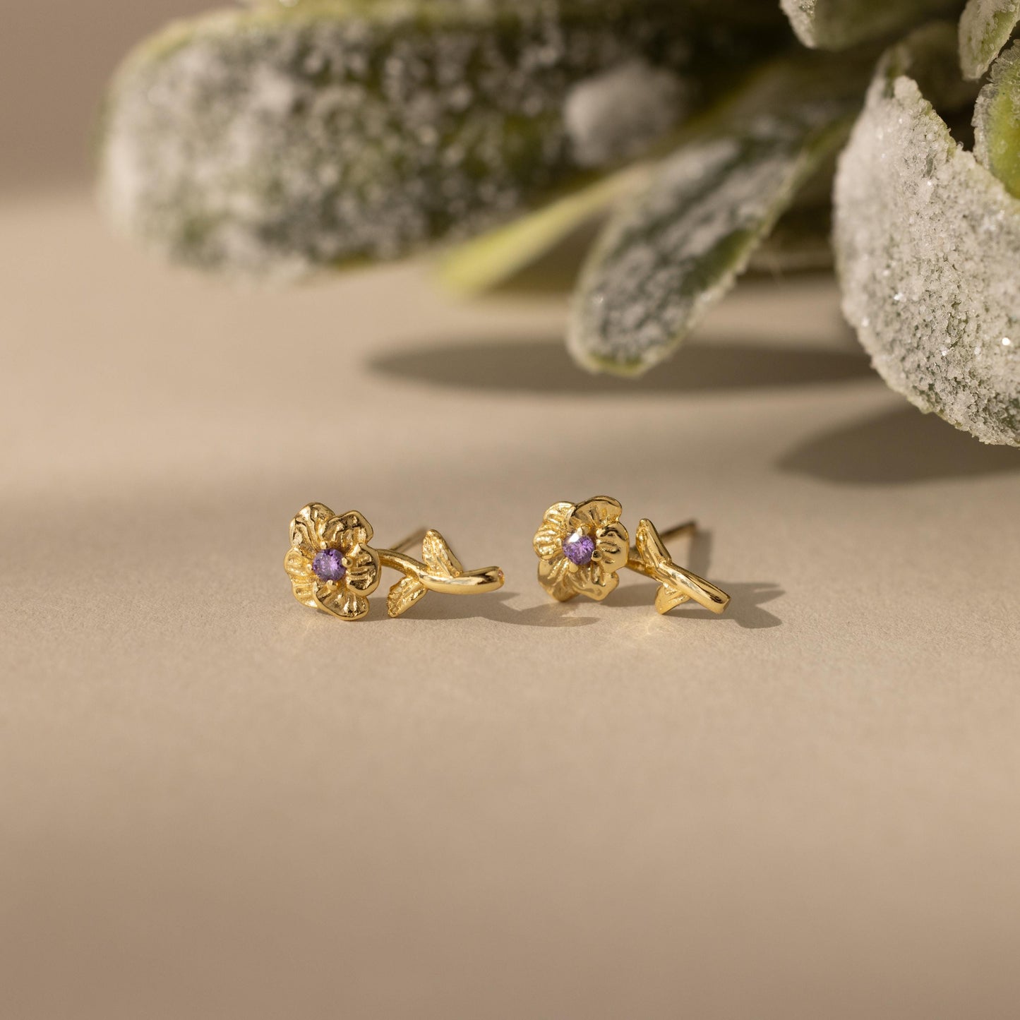 Birth Flower Stud Earrings