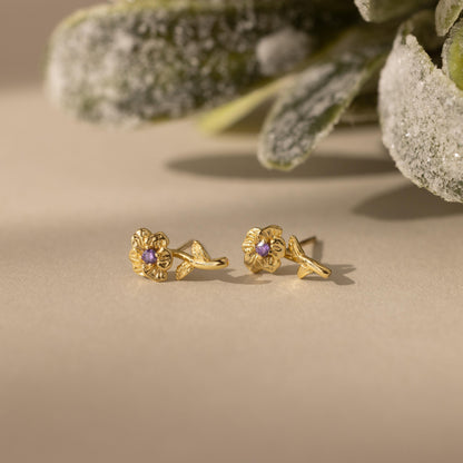 Birth Flower Stud Earrings