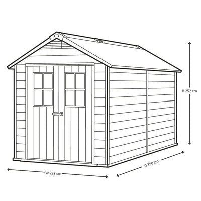 Keter Newton 7ft 6" x 11ft (2.3 x 3.5m) Shed