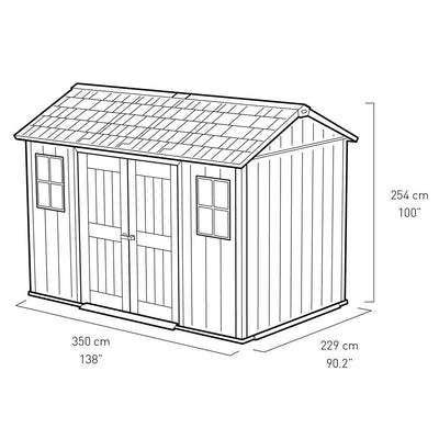 Keter Oakland 11ft x 7ft 6" (3.4 x 2.3m) Side Door Shed