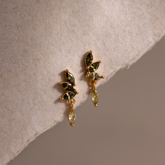 Peridot Marquise Drop Studs